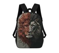 sinyumoney Lion with Two Faces Mochila Escolar Para Niños Mochila Escolar Impresa En 3D Mochila Escolar De Moda Para Niños De Primaria Y Secundaria 17inch