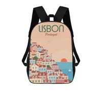 sinyumoney Lisbon, Portugal Mochila Infantil, Mochila Escolar Infantil, Mochilas Escolares Impresas En 3D Para Niños Y Estudiantes Adolescentes 17inch