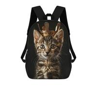 sinyumoney Little Cat King Mochila Infantil Para Niñas, Mochila Escolar 3D, Mochila Para Niños Pequeños, Mochila Informal De Día, Mochila Escolar De Moda 17inch