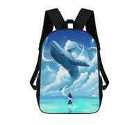 sinyumoney Little Girl Whale Fish Mochila Escolar Para Niños Con Impresión 3D, Mochila Moderna Para Niños Y Niñas, Mochila Informal Para Estudiantes. 17inch