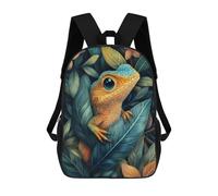 sinyumoney Lizard In Lush Foliage Mochila Escolar Infantil Impresa En 3D, Mochila Informal De Moda Para Niños, Mochila De Viaje De Alta Capacidad Para Libros Para Niños 17inch