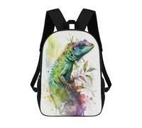 sinyumoney Lizard Watercolor Mochila Infantil, Mochila Escolar Para Niños, Mochila Escolar Infantil Con Estampado 3D De Dibujos Animados, Mochila De Gran Capacidad Para Niños Y Niñas 17inch