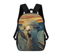 sinyumoney Llama Art Print, Scream Style-1 Mochila Escolar Resistente Al Agua, Mochila De Viaje, Bolsa Para Computadora Para Hombres, Mujeres Y Adolescentes 17inch
