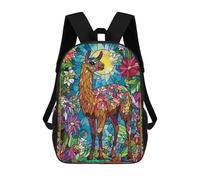 sinyumoney Llama in A Garden Mochila Escolar Ligera Para El Colegio, Mochila Escolar De Día, Mochila Para Libros Para La Universidad Para Niñas, Adolescentes 17inch