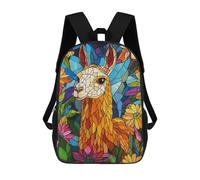 sinyumoney Llama in Flowers Mochila Infantil Para Niñas, Mochila Escolar 3D, Mochila Para Niños Pequeños, Mochila Informal De Día, Mochila Escolar De Moda 17inch