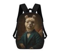 sinyumoney Llama in Gentleman's Suit Mochila Escolar Resistente Al Agua Para Ordenador Portátil Para La Escuela/trabajo/viajes 17inch