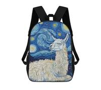 sinyumoney Llama in Starry Night Mochila Escolar/de Negocios, Resistente, Para Portátil, Para Adolescentes, Chicos, Mujeres Y Hombres 17inch