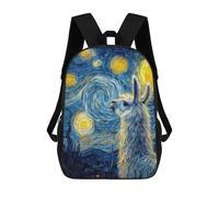 sinyumoney Llama in Starry Night Style Mochila Escolar, Mochila De Negocios Para Portátil, Mochila Unisex Informal Para Niños/niñas/adolescentes 17inch