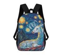 sinyumoney Llama in Starry Night Style Mochilas Informales Para Niños, Mochila Escolar Para Adolescentes, Niñas Y Niños, Mochilas Para Libros 17inch