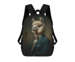 sinyumoney Llama in Suit with Bow Tie Mochilas Escolares Para Ordenador, Ideales Para El Colegio/trabajo/viajes, Acampadas, Aventuras Al Aire Libre Y Viajes Diarios 17inch