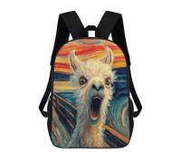 sinyumoney Llama Scream Painting Art Mochila Escolar Ligera Para Aeropuerto Y Universidad Para Niñas Y Adolescentes 17inch