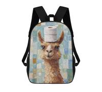 sinyumoney Llama with Toilet Paper Hat Mochilas Infantiles Escolares Impresas En 3D, Mochilas Para Niños, Mochilas De Viaje Para Niños Y Niñas, Mochilas Escolares Para Niños 17inch