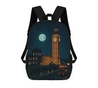 sinyumoney London at Night with Big Ben Mochila Escolar Para Niñas Y Niños, Mochilas De Gran Capacidad, Mochilas Ligeras Para Niños Y Estudiantes 17inch