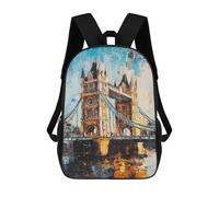 sinyumoney London Bridge Reflections Mochila Escolar Impresa En 3D 17inch Mochila Escolar Infantil Mochilas De Viaje Mochila Informal De Moda Para Niños Y Estudiantes