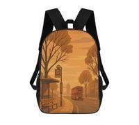sinyumoney London Bus Stop Illustration Mochila Escolar Infantil Impresa En 3D Para Niños, Mochila De Viaje De Alta Capacidad, Bolsas Para Libros, Mochila Escolar Infantil 17inch