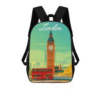 sinyumoney London City Mochila Escolar Impresa En 3D Mochilas Informales Para Niños Mochila Escolar Impresa En 3D Para Niños De Primaria Y Secundaria 17inch