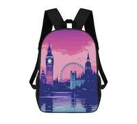 sinyumoney London City Retro Mochila Escolar Infantil Impresa En 3D Para Niños, Mochilas De Viaje De Alta Capacidad, Bolsas Para Libros, Mochila Escolar Infantil 17inch