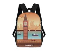 sinyumoney London City Scenery Mochila Infantil Para Niñas Y Niños, Mochila De Día, Escuela Primaria, Perfecta Para La Vuelta Al Cole O Educación Física, Regalos Y Viajes 17inch