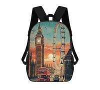 sinyumoney London Cityscape Big Ben Eye Mochila Escolar Impresa En 3D Mochilas Informales Para Niños Mochila Escolar Impresa En 3D Para Niños De Primaria Y Secundaria 17inch