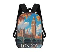 sinyumoney London Cityscape Big Ben Mochilas Infantiles Escolares Impresas En 3D, Mochilas Para Niños, Mochilas De Viaje Para Niños Y Niñas, Mochilas Escolares Para Niños 17inch