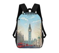 sinyumoney London England Travel Mochila Escolar Para Niñas Y Niños, Mochilas De Gran Capacidad, Mochilas Ligeras Para Niños Y Estudiantes 17inch