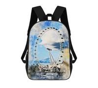 sinyumoney London Eye in Watercolor Mochila De Negocios Resistente Para Portátil Para La Escuela/trabajo/viajes 17inch