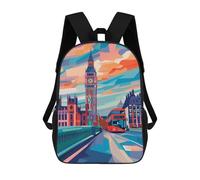 sinyumoney London III Mochila, Mochila Escolar Impresa En 3D, Bolsa Para El Almuerzo Escolar, Mochila De Viaje, Mochila Para Amigos, Mochila Escolar Para Niñas Y Niños 17inch