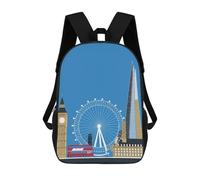 sinyumoney London Skyline Illustration Mochila Escolar Para Niñas Mochila Impermeable Mochila Informal De Día Mochila Ligera Para Niño Y Niña Mochila Escolar 17inch