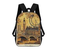 sinyumoney London Skyline Travel Klimt Mochila, Mochila Escolar Impresa En 3D, Bolsa Para El Almuerzo Escolar, Mochila De Viaje, Mochila Para Amigos, Mochila Escolar Para Niñas Y Niños 17inch