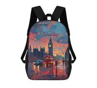 sinyumoney London Sunset Reflections Mochila Escolar De Moda, Mochila Para Material Escolar, Mochila Impermeable Informal Para Hombres/mujeres 17inch