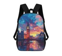 sinyumoney London Sunset Skyline Mochilas Impresas En 3D Para Niños 17inch Mochilas De Moda Informales Para El Día A Día, Bolsas De Viaje, Mochilas Informales Para Exteriores Para Niños Y Niñas