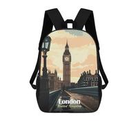 sinyumoney London, United Kingdom Illustration Mochila Infantil Para Niñas Y Niños, Mochila De Día, Escuela Primaria, Perfecta Para La Vuelta Al Cole O Educación Física, Regalos Y Viajes 17inch