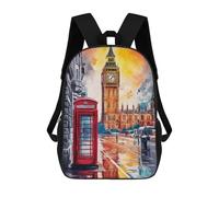 sinyumoney London Watercolor Mochila Ligera Informal Para El Día A Día, Mochila Escolar Para El Campus, Actividades Al Aire Libre, Viajes Y Deportes 17inch