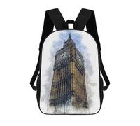 sinyumoney London's Big Ben Clock Tower Mochila Escolar Para Niños Y Niñas, Mochila Informal De Viaje, Mochila De Gran Capacidad Para El Día A Día 17inch