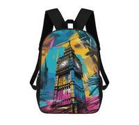 sinyumoney London's Big Ben Urban Art Mochila Escolar De Moda, Mochila Para Material Escolar, Mochila Impermeable Informal Para Hombres/mujeres 17inch