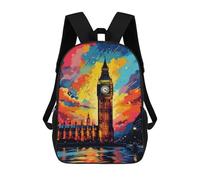 sinyumoney London's Iconic Big Ben in Vibrant Colors Mochila Escolar Impresa En 3D 17inch Mochilas De Moda Para Niños, Mochilas Escolares Para Niños De Primaria Y Secundaria