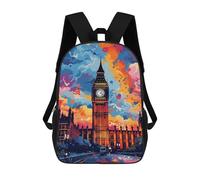 sinyumoney London's Vibrant Skyline -2 Mochilas Infantiles Impresas En 3D De 17 Pulgadas. Mochila Escolar Informal Impresa En 3D Para Niños De Primaria Y Secundaria.