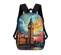 sinyumoney London's Vibrant Skyline -3 Mochila Escolar Grande Resistente Al Agua Para Portátil Para Adolescentes, Niñas, Niños, Mujeres Y Hombres 17inch