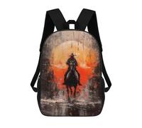 sinyumoney Lone Cavalier Mochila Infantil, Mochila Escolar Impresa En 3D, Mochila Para Niños Y Niñas, Mochila Escolar Ajustable Para La Escuela Primaria 17inch