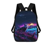 sinyumoney Lone Wolf Mochila Escolar Infantil Impresa En 3D Para Niños, Mochilas De Viaje De Alta Capacidad, Bolsas Para Libros, Mochila Escolar Infantil 17inch
