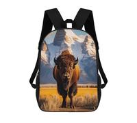 sinyumoney Lonely Bison Mochila, Mochila Infantil, Mochila Escolar Para Estudiantes, Mochila Para Libros, Mochila Escolar Impresa En 3D Para Niños Y Niñas 17inch