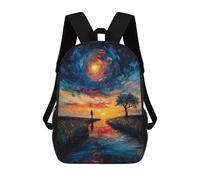 sinyumoney Lonely River Oil Painting Mochila Impresa En 3D Para Niños, Mochila Escolar, Mochilas De Viaje Para Niños, Bolsas De Libros De Alta Capacidad, Mochila Infantil 17inch