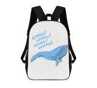 sinyumoney Lonely Whale Text Version Mochilas Infantiles Impresas En 3D, Mochilas De Moda Informales, Mochilas De Viaje Bonitas, Mochilas Informales Para Exteriores Para Niños Y Niñas 17inch