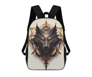 sinyumoney Lord Black Wolf Head Mochila Escolar Grande Para Niños Para El Campus, Actividades Al Aire Libre, Viajes Y Deportes 17inch