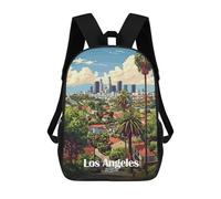 sinyumoney Los Angeles Cityscape Illustration Mochila Escolar Infantil De Moda Informal Mochilas Infantiles Impresas En 3D Mochila Grande Para Niño 17inch