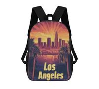 sinyumoney Los Angeles Skyline Sunset Mochila Infantil, Mochila Escolar Infantil, Mochilas Escolares Impresas En 3D Para Niños Y Estudiantes Adolescentes 17inch