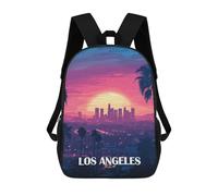 sinyumoney Los Angeles Sunset Skyline Illustration Mochila Escolar Para Niños, Mochila Escolar Impresa En 3D Para Estudiantes De Primaria Y Secundaria 17inch