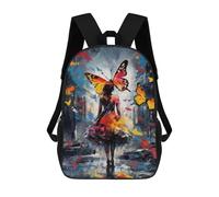 sinyumoney Lost Butterfly Girl Mochila Infantil De 17 Pulgadas, Mochila Escolar Con Estampado 3D De Dibujos Animados Para Niños Y Adolescentes.