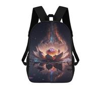 sinyumoney Lotus Flower in Space Mochilas Infantiles Impresas En 3D De 17 Pulgadas. Mochila Escolar Informal Impresa En 3D Para Niños De Primaria Y Secundaria.