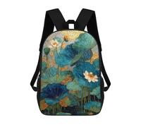 sinyumoney Lotus Pond Art Print 17inch Mochilas Escolares Impresas En 3D, Mochilas Escolares De Moda Para Niños De Primaria Y Secundaria
